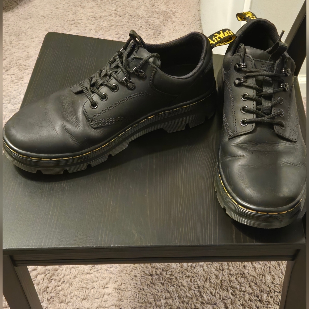 Dr. Martens Reeder Black Leather Utility Shoes